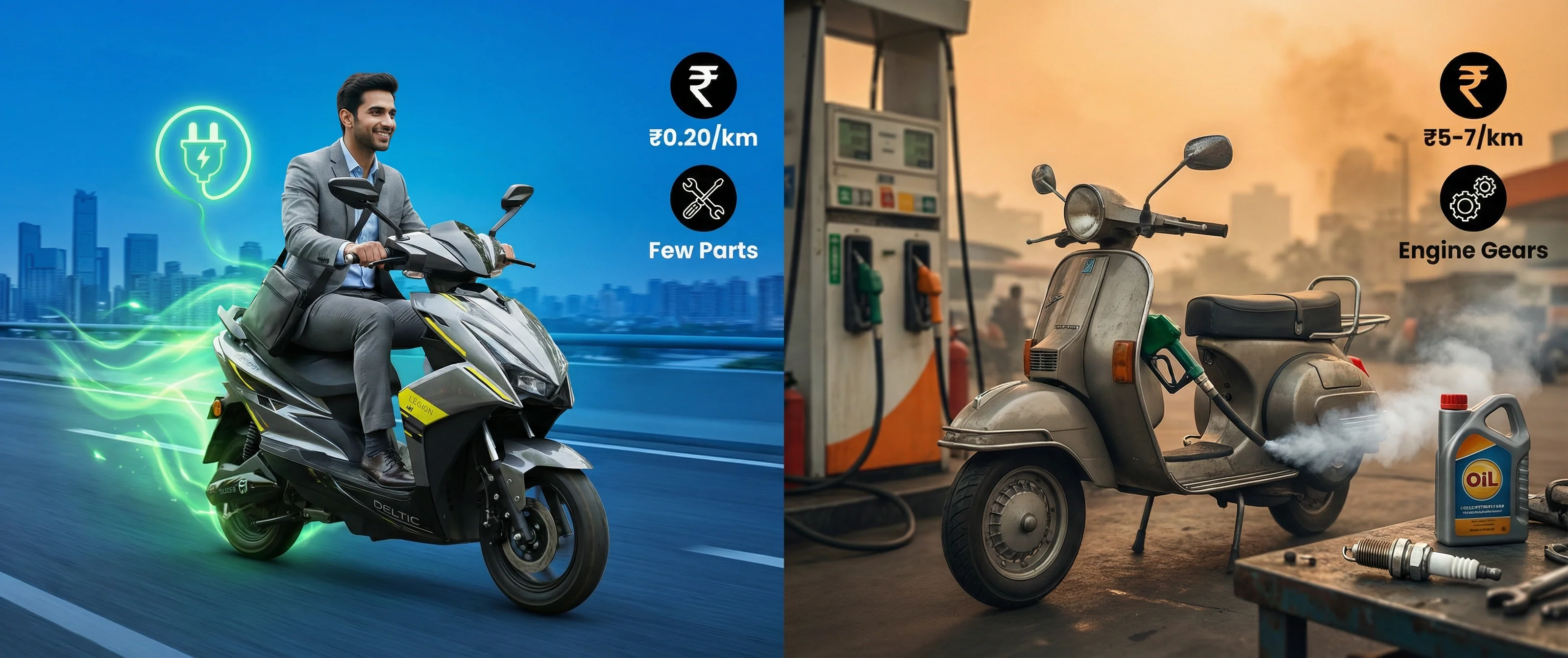 Electric vs. Petrol Scooters 2026: Savings Guide | Oiko Motors